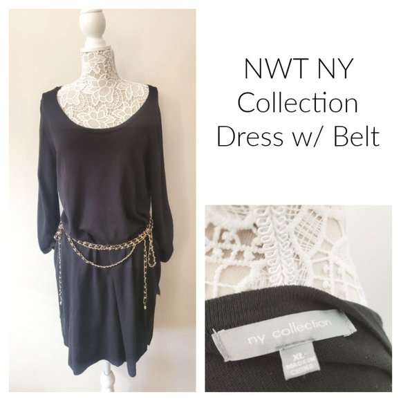 NY Collection Dresses & Skirts - NWT NY Collection Dress w/Belt 8323